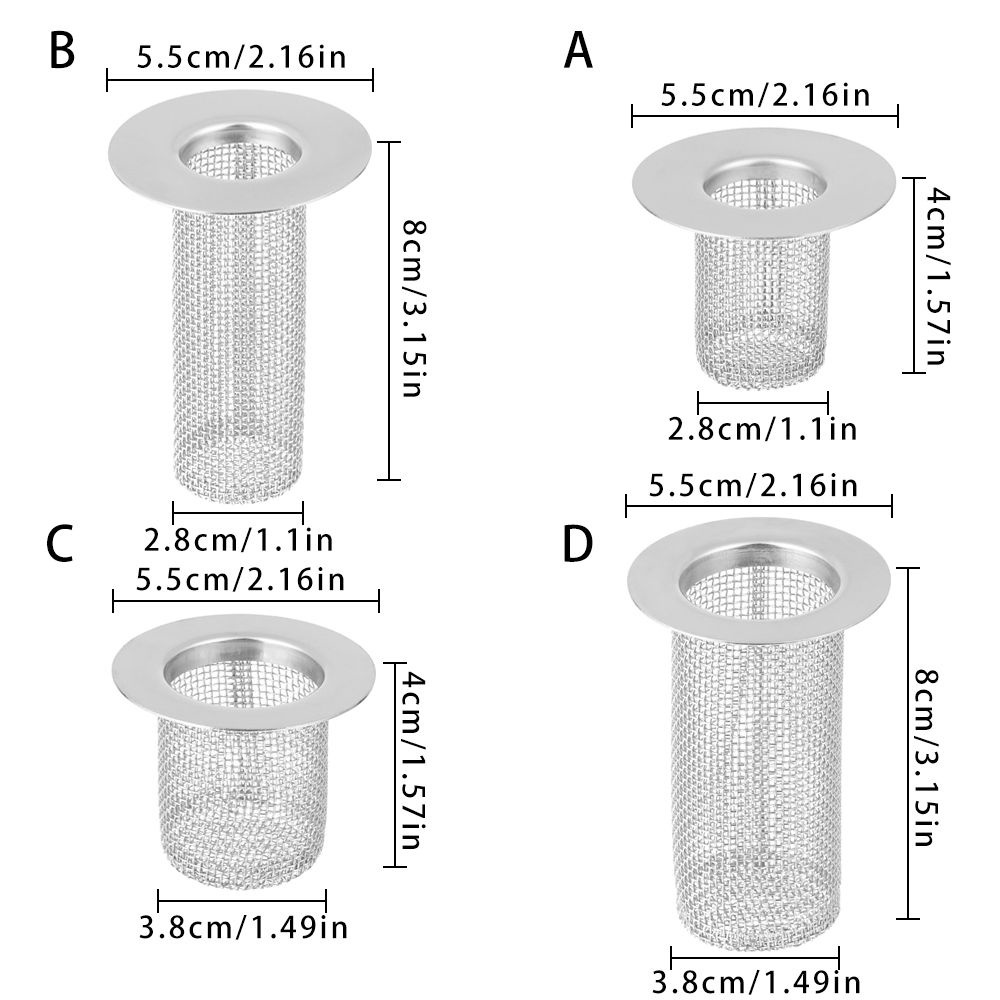 Lưới lọc cống thoát nước bằng thép không gỉ chặn tóc chống tắc nghẽn chống côn trùng tiện dụng cho nhà bếp/phòng tắm