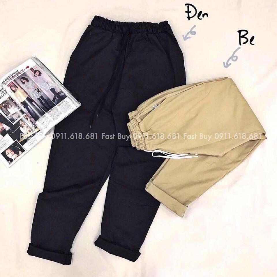 Quần dài kaki nam nữ ống suông basic - Kiểu quần baggy đen trơn ống rộng unisex | BigBuy360 - bigbuy360.vn