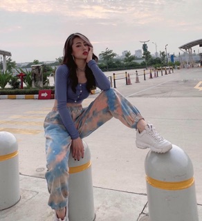 Set áo croptop mix quần loang