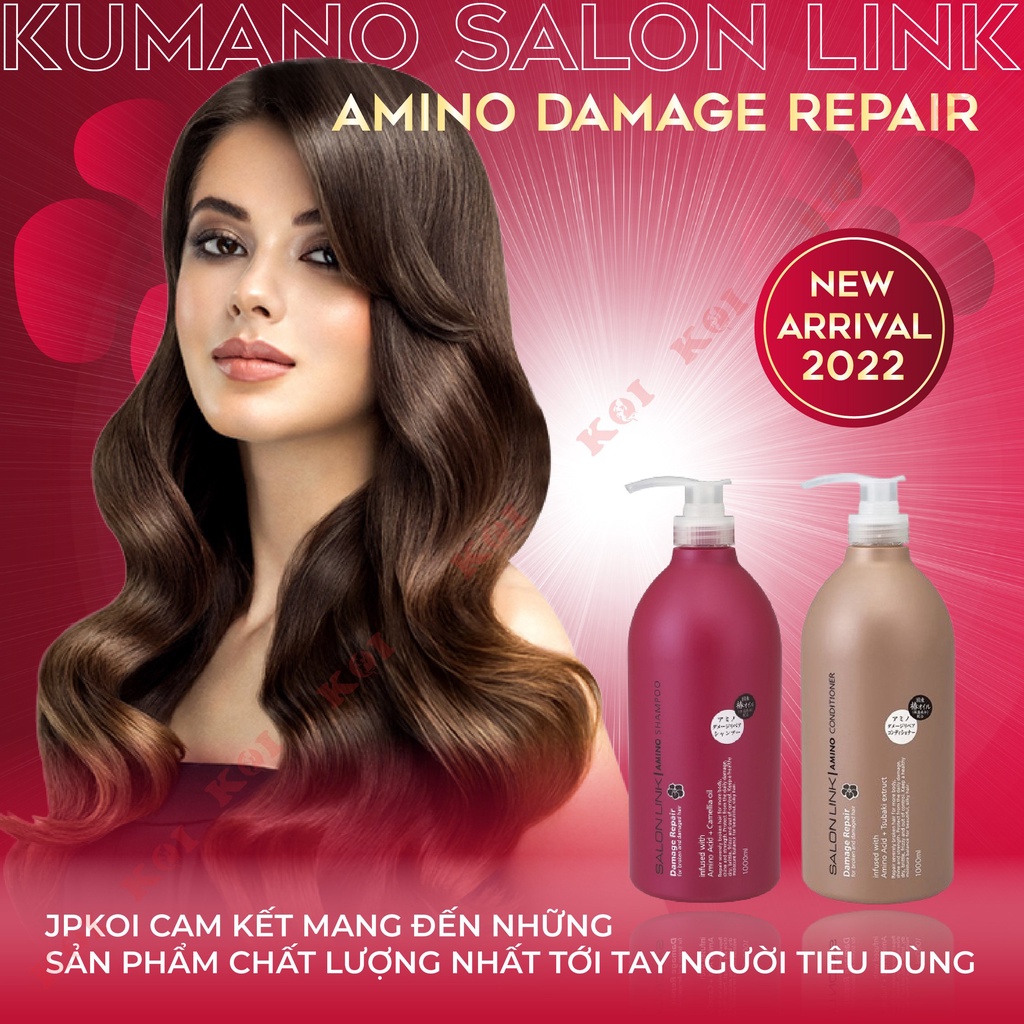 Dầu gội đầu phục hồi hư tổn và dưỡng tóc Kumano Salon Link Amino Damage Repair Shampoo 1000ml
