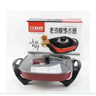 Bếp lẩu điện Nồi lẩu Chảo lẩu vuông Chống Dính Đa năng An toàn Kiểu dáng Hàn Quốc