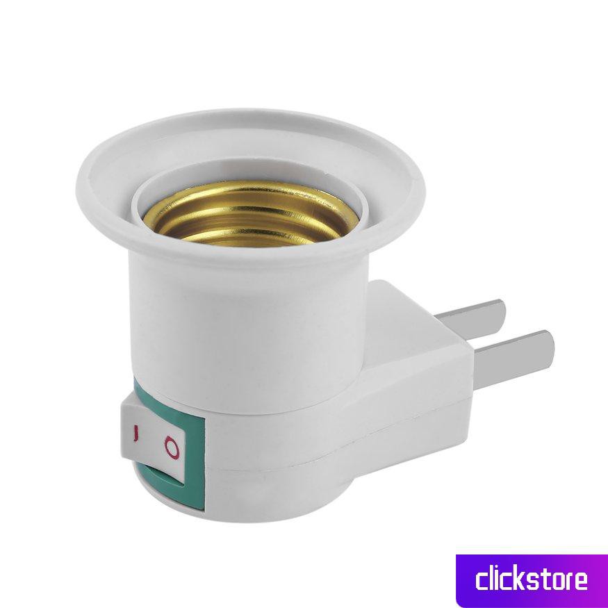 Đui bóng đèn LED E27 tròn có công tắt bật tắt đuôi đèn xoáy