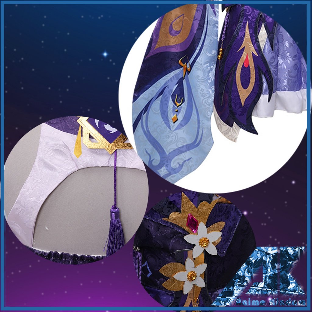 Genshin Impact KEQING Cosplay Bộ Tóc Giả Hóa Trang Nhân Vật Anime Cho Nữ