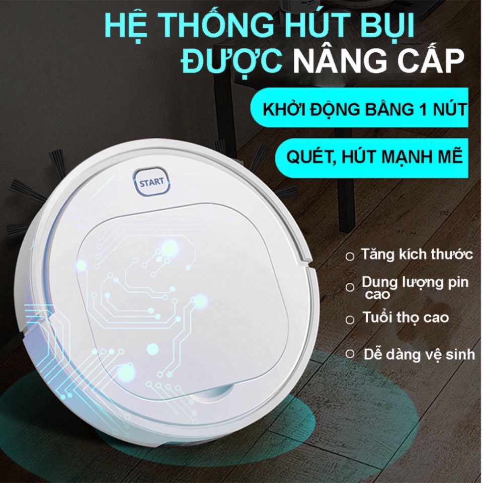 ROBOT Hút Bụi, Robot Hút Bụi Thông Minh,Tự Động Phát Hiện Khi Gặp Các Vật Cản - Barlow Store