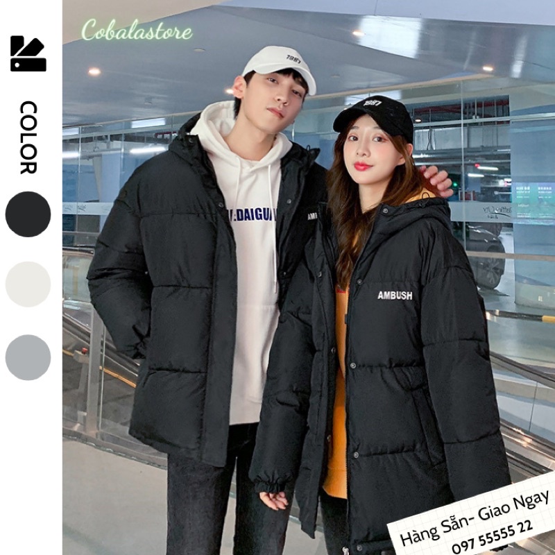 Giao Ngay 🌼Áo Khoác Phao Đôi Nam Nữ Có Mũ Hàng Quảng Châu mới 2021