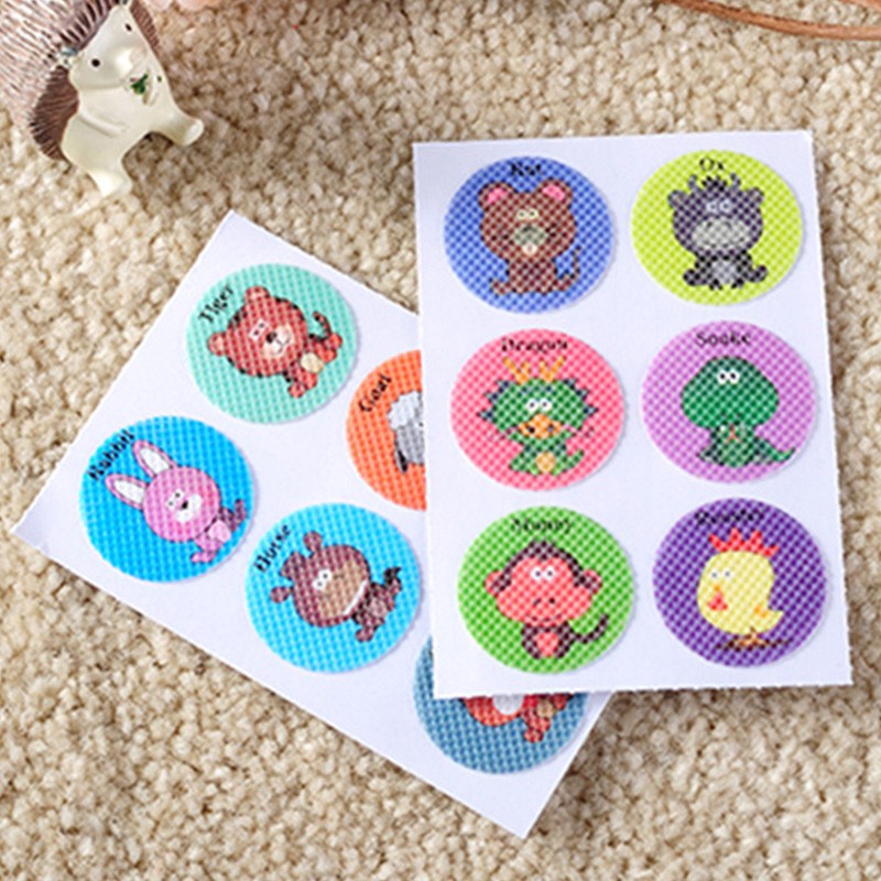 Set 6 miếng dán đuổi muỗi họa tiết hoạt hình dành cho cả người lớn và trẻ em