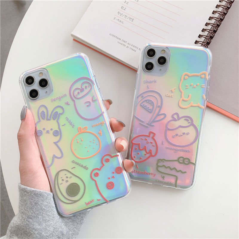 Ốp điện thoại silicone trong suốt họa tiết đa dạng thời trang thích hợp cho Iphone 11pro X Se2 Xr 7 8plus Xsmax 6s