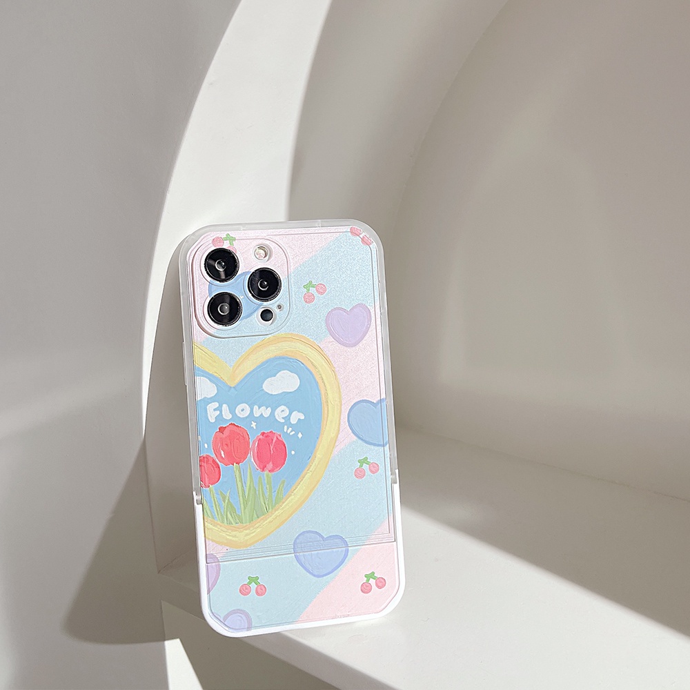 Ốp Điện Thoại Nắp Gập Trái Tim Cho IPhone 13promax 12 11 7Plus X XR XSMAX