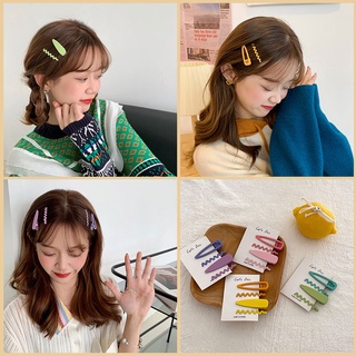 Set 4 kẹp tóc mái màu sắc ngọt ngào dễ thương cho nữ