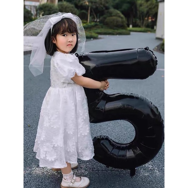 Bóng số trắng,đen, size lớn 70cm, hot trend 2022,-bóng HPBD trắng 🎉FREESHIP🎉