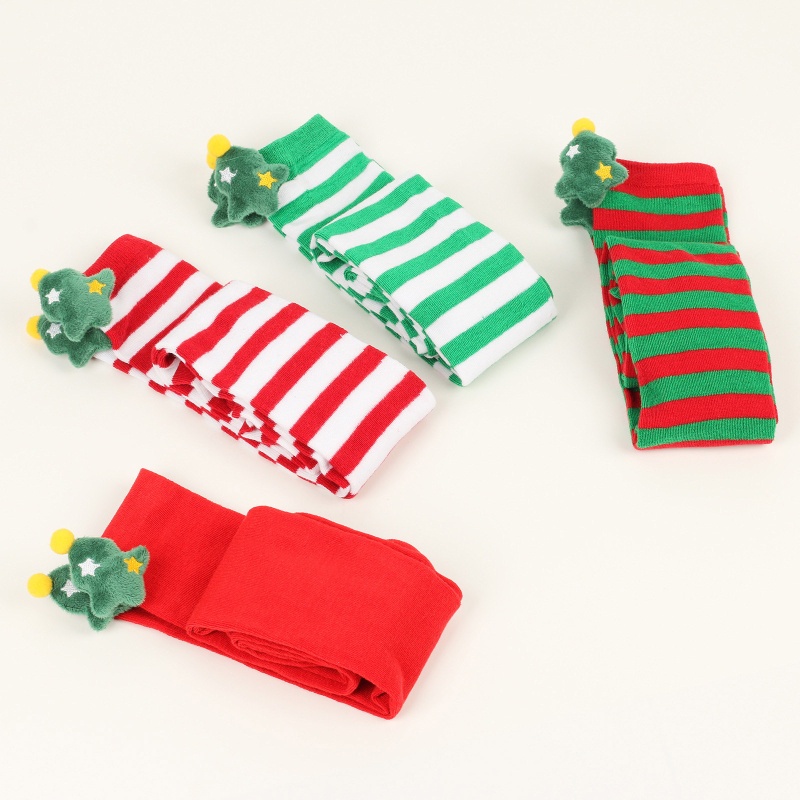 Tất Dài Qua Gối Họa Tiết Giáng Sinh Hoạt Hình Dễ Thương Cho Nữ