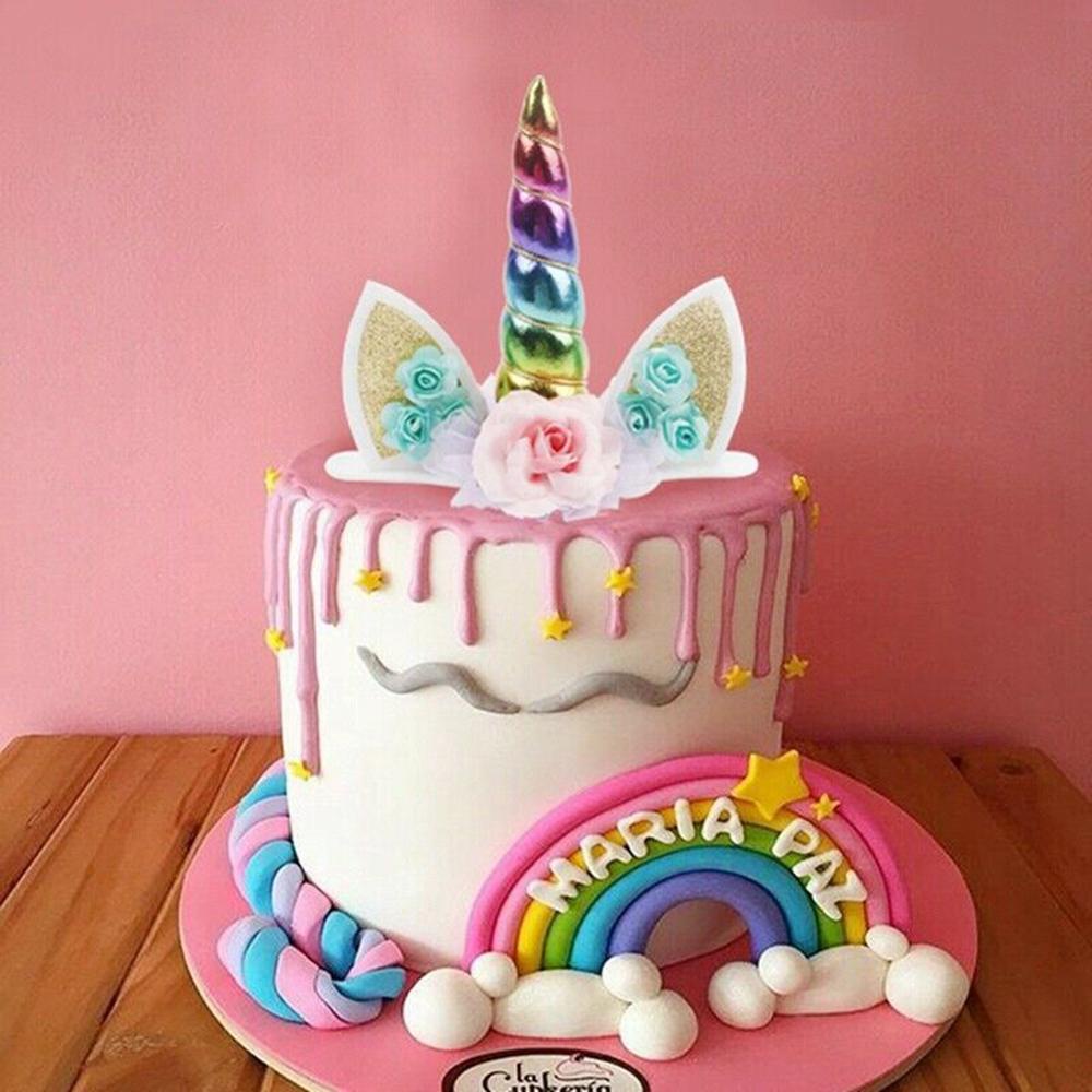 YIYU Phụ Kiện Trang Trí Bánh Kem Hình Kỳ Lân Dễ Thương Cho Bé