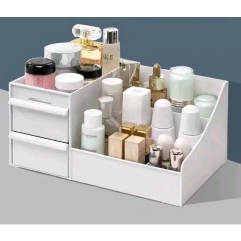 Kệ mỹ phẩm nhựa 3 tầng( sẵn màu trắng)