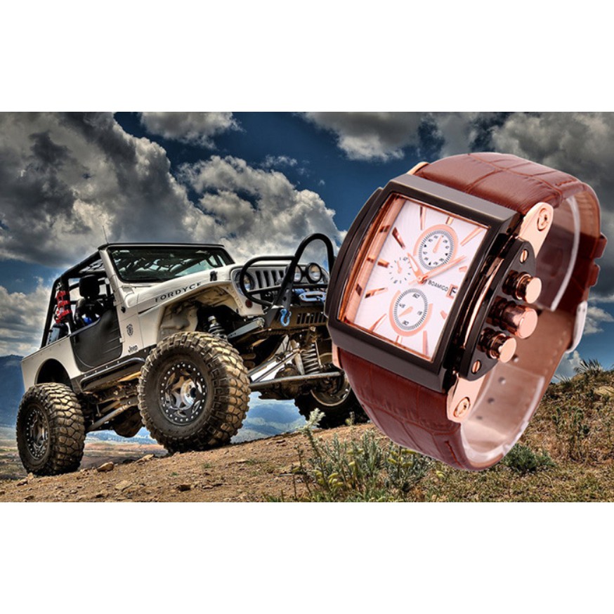 Đồng Hồ Nam Mặt Vuông Dây Da Cao Cấp - Đồng Hồ Nam BADACE Mặt Vuông Sang Trọng Đẳng Cấp