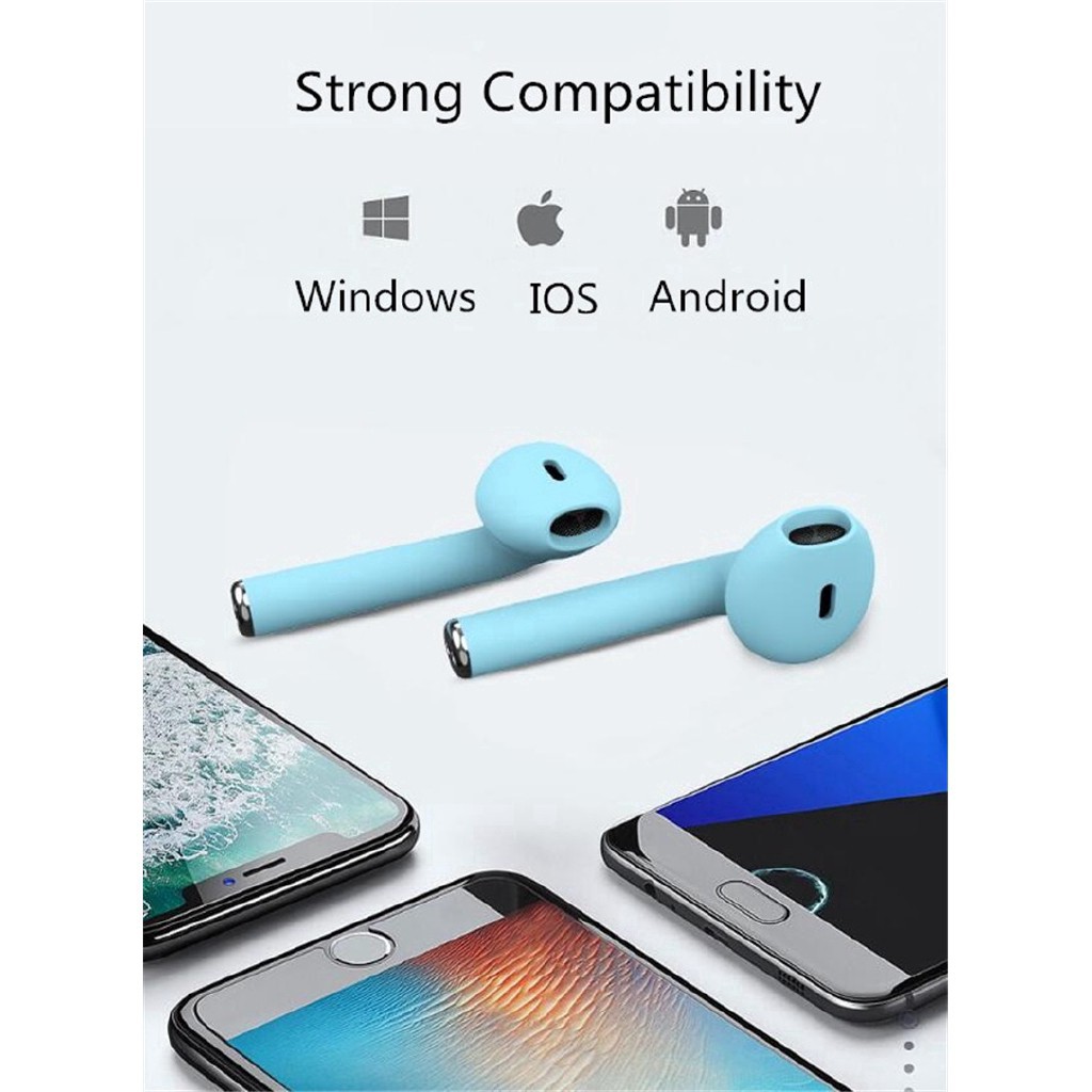 New version Double Bluetooth Earfon Wireless Earpod Airpods+Earpods case For iPhone/Android earphones airpods airpod