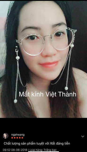 Dây đeo kính kim loại SIÊU CHẤT hạt châu nhân tạo chain kính