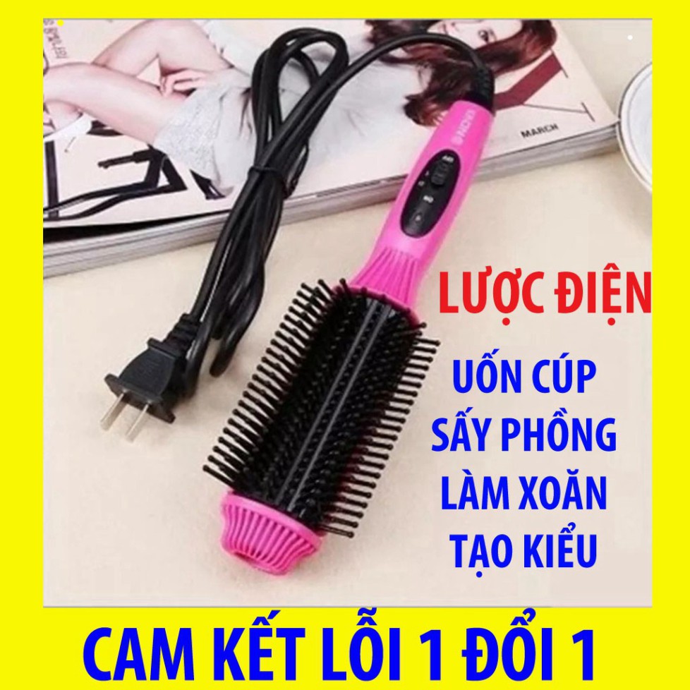 Lược điện nova 3in1 tạo kiểu uốn tóc, lược tròn gỡ rối chải tóc sấy phồng, cúp, xoăn mini bỏ túi đa năng ghd [LƯỢC 8810]