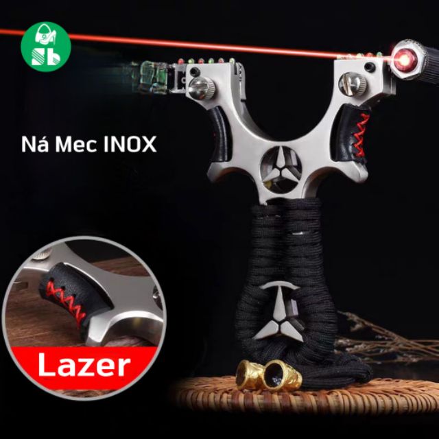 [Chất Lượng] Ná cao su MECEDES nguyên khối INOX đèn Lazer có thước ngắm và phụ kiện