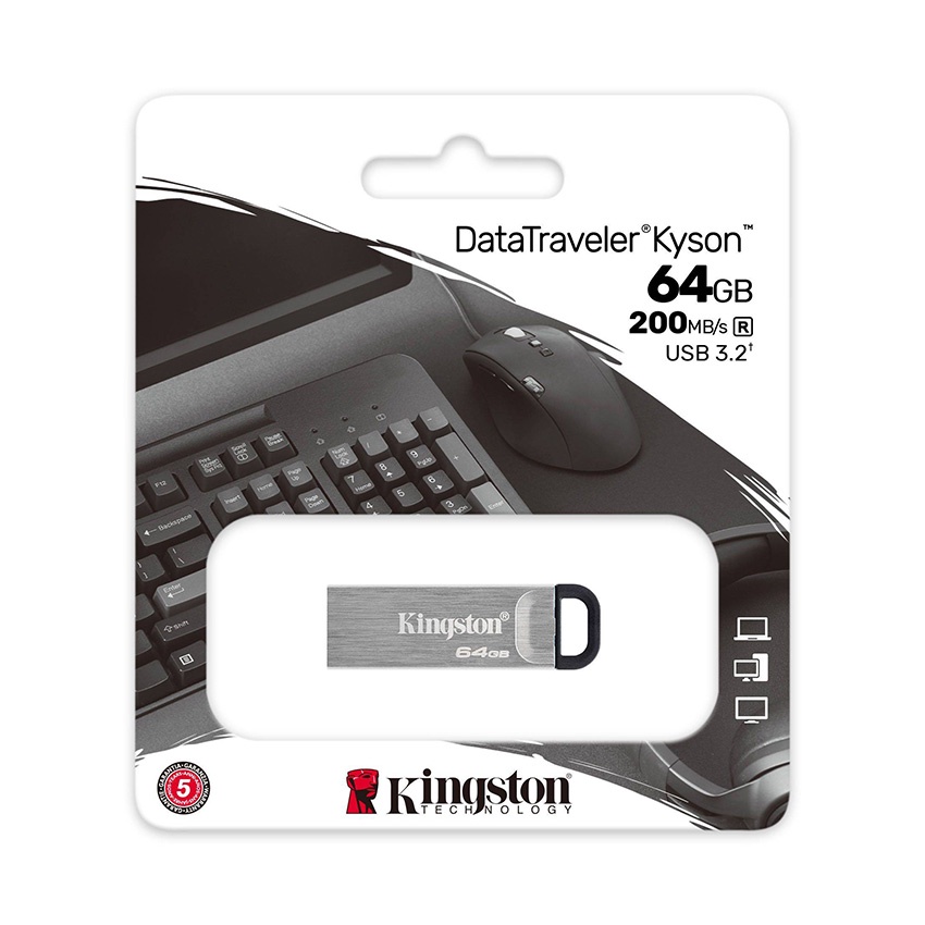 USB Kingston DataTraveler Kyson 32GB/64GB/128GB vỏ kim loại chuẩn USB 3.2