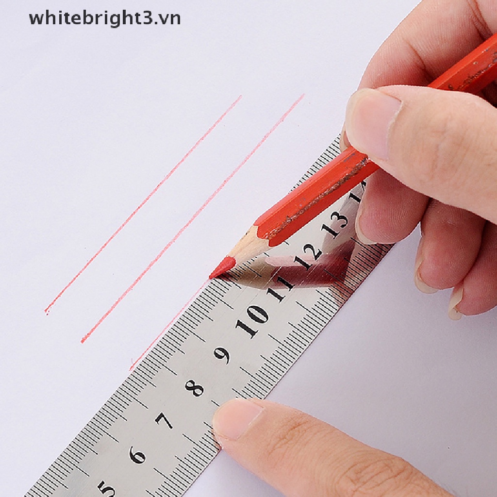 Thước đo hai mặt bằng thép không gỉ 15-30cm tiện dụng