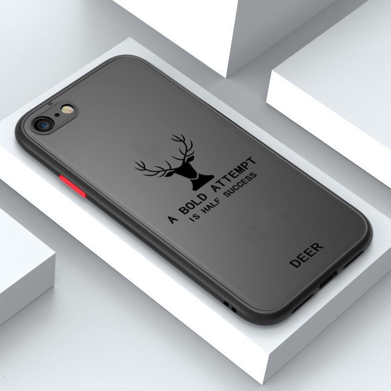 Ốp điện thoại cứng trong suốt in hình sừng nai cho Iphone 6 Plus 6 8 7 11 11 Promax