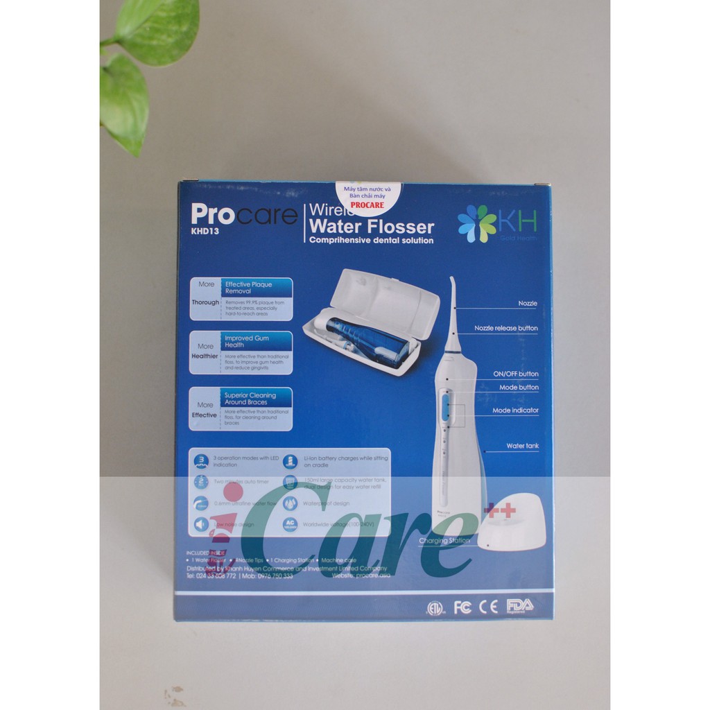 [CHÍNH HÃNG, BẢO HÀNH 1 NĂM] MÁY TĂM NƯỚC PROCARE KHÔNG DÂY KHD13
