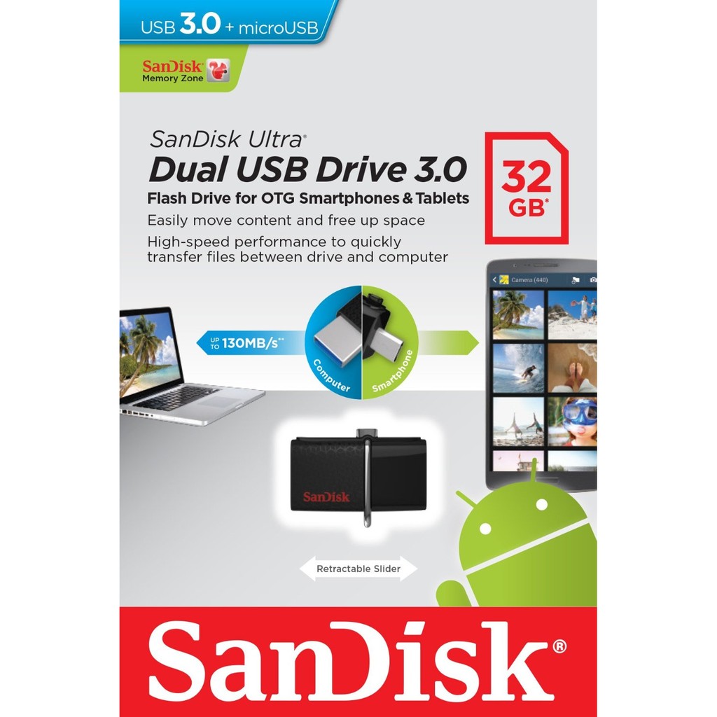 USB 32G OTG 3.0 Sandisk chính hãng. BH 2 năm