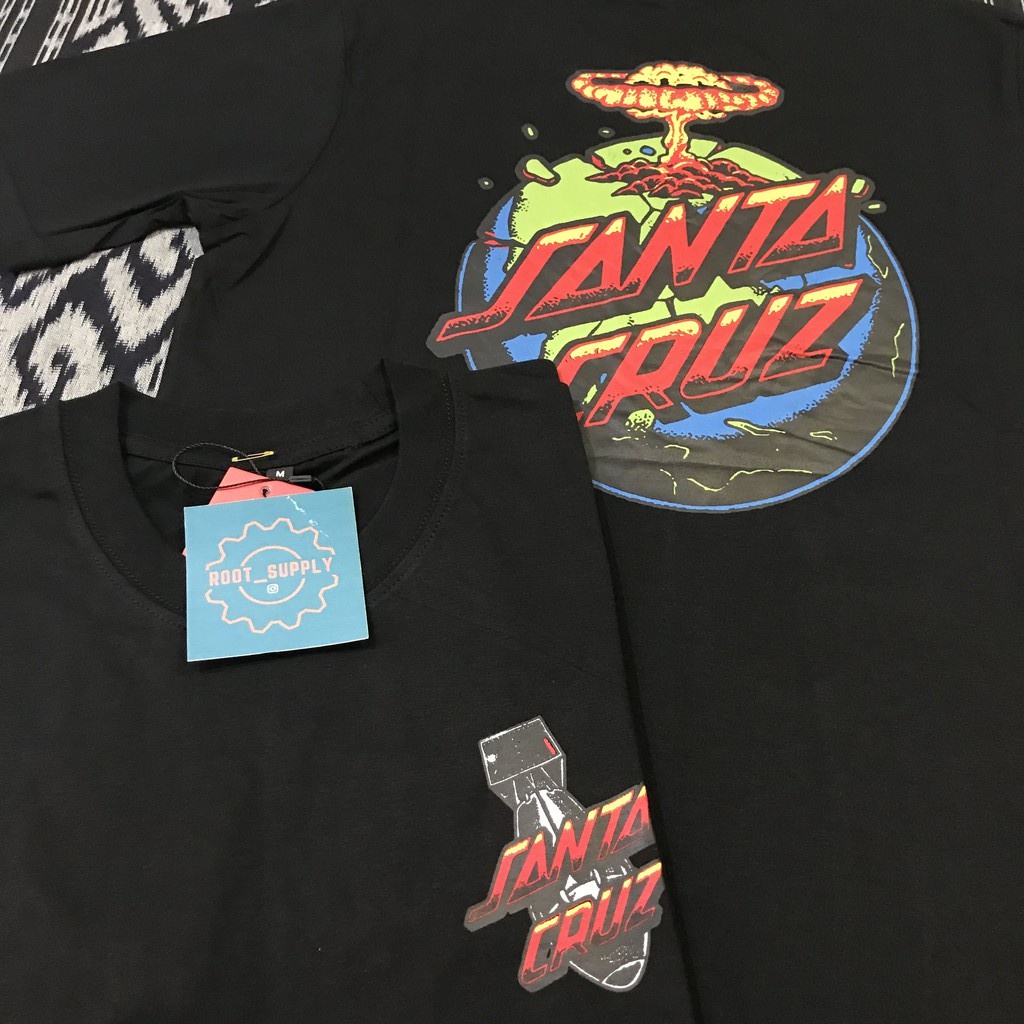 Santa cruz series cao su plastisol in màn hình ngắn tay cotton chải kỹ 30s t áo sơ mi m và l cho nam lelaki đen lớn cộng với kích thước xs-xxxl 100% cotton nam giới quà tặng sinh nhật thông thường