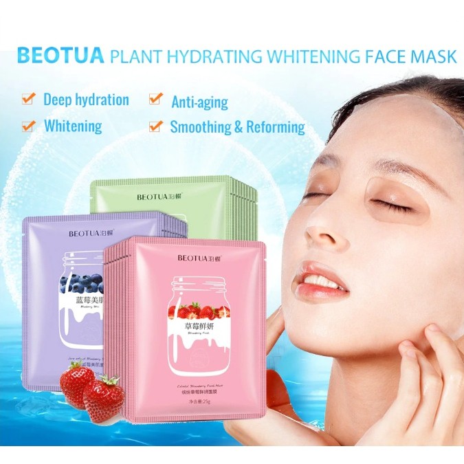 Mặt nạ sữa tươi trái cây Beotua - Mask cấp ẩm, dưỡng trắng, làm mờ vết thâm, ngừa mụn