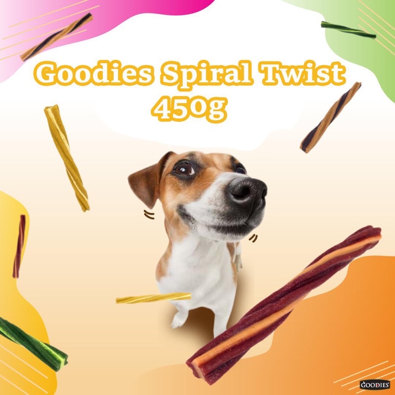 [ 450g ] Xương gặm sạch răng cao cấp Goodies Spriral Stix