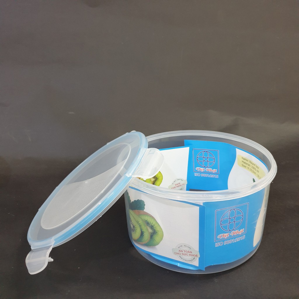 Hộp để thực phẩm cao cấp chuẩn Việt Nhật, hộp đựng thức ăn để tủ lạnh loại xịn, hình tròn cỡ số 3, có nắp đạy chắc