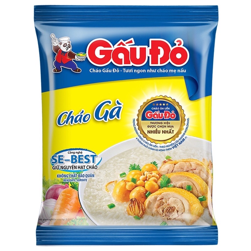 Cháo gấu đỏ vị gà/thịt bằm gói 50g