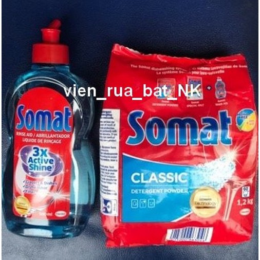 BỘT RỬA BÁT SOMAT 1,2KG + MUỐI RỬA CHÉN SOMAT 1,2KG + BÓNG LY SOMAT 500ML