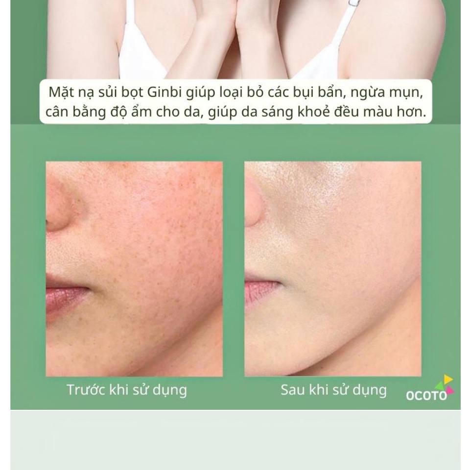 Mặt nạ sủi bọt thải độc cấp ẩm dưỡng trắng da mask GINBI