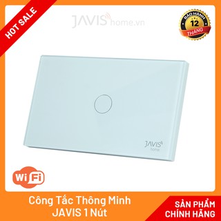 Công tắc cảm ứng thông minh JAVIS 1 Gang- Công tắc WIFI điều khiển qua ứng dụng Javis Home, điều khiển bằng tiếng Việt