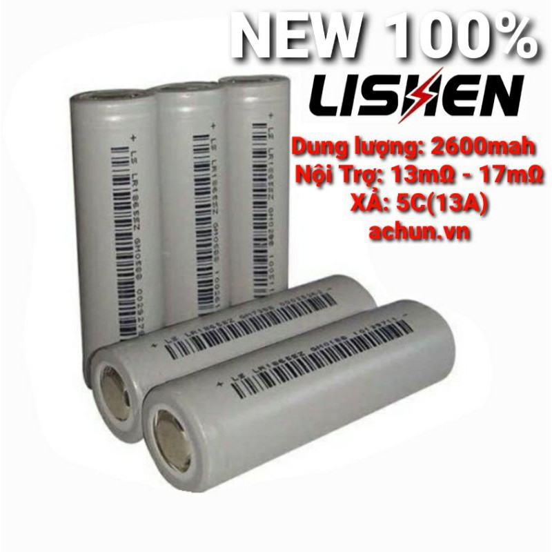 Achun.vn - PIN LISHEN-18650 - 2600mah XẢ 5C(13A) ĐIỆN ÁP 3.7V