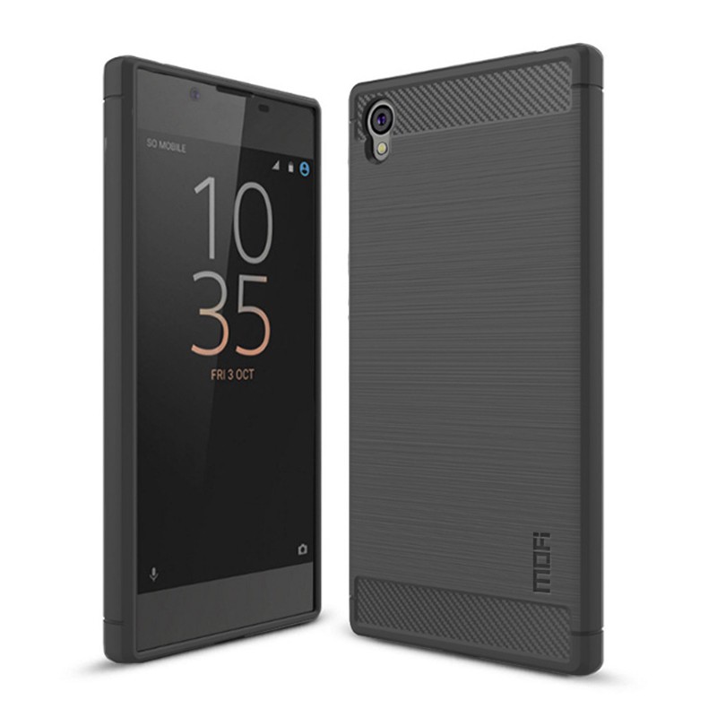 Ốp điện thoại chất liệu sợi carbon màu đen cho Sony Xperia L1