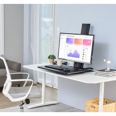 Giá treo hai màn hình gắn bàn S100có giá đỡ bàn phím lên xuống