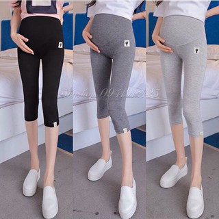 Quần bầu Legging Lửng Mèo chất liệu cotton pha thun co giãn tối đa vô cùng mềm mại và êm ái (có ảnh thật)
