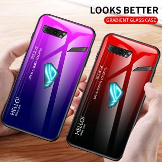 Ốp điện thoại kính cường lực viền silicon cho Asus ROG Phone 2 ZS660KL/Asus ROG Phone II ZS660KL 6.59"
