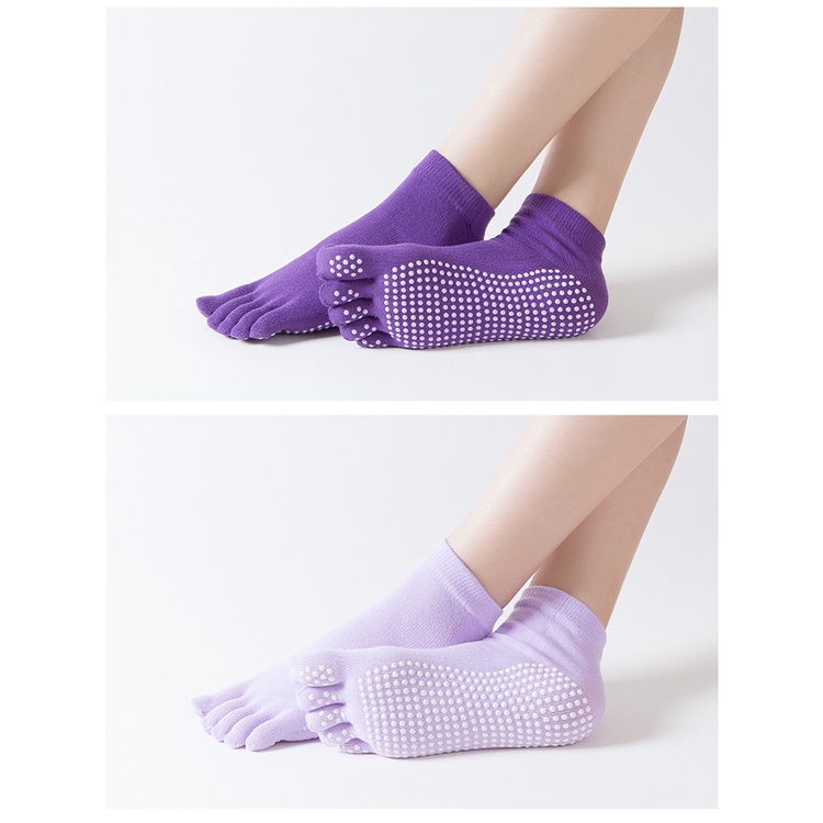 Tất - Vớ Tập Yoga, barre, pilates kín ngón thấm mồ hôi gắn hạt silicon chống trơn trượt - TY1
