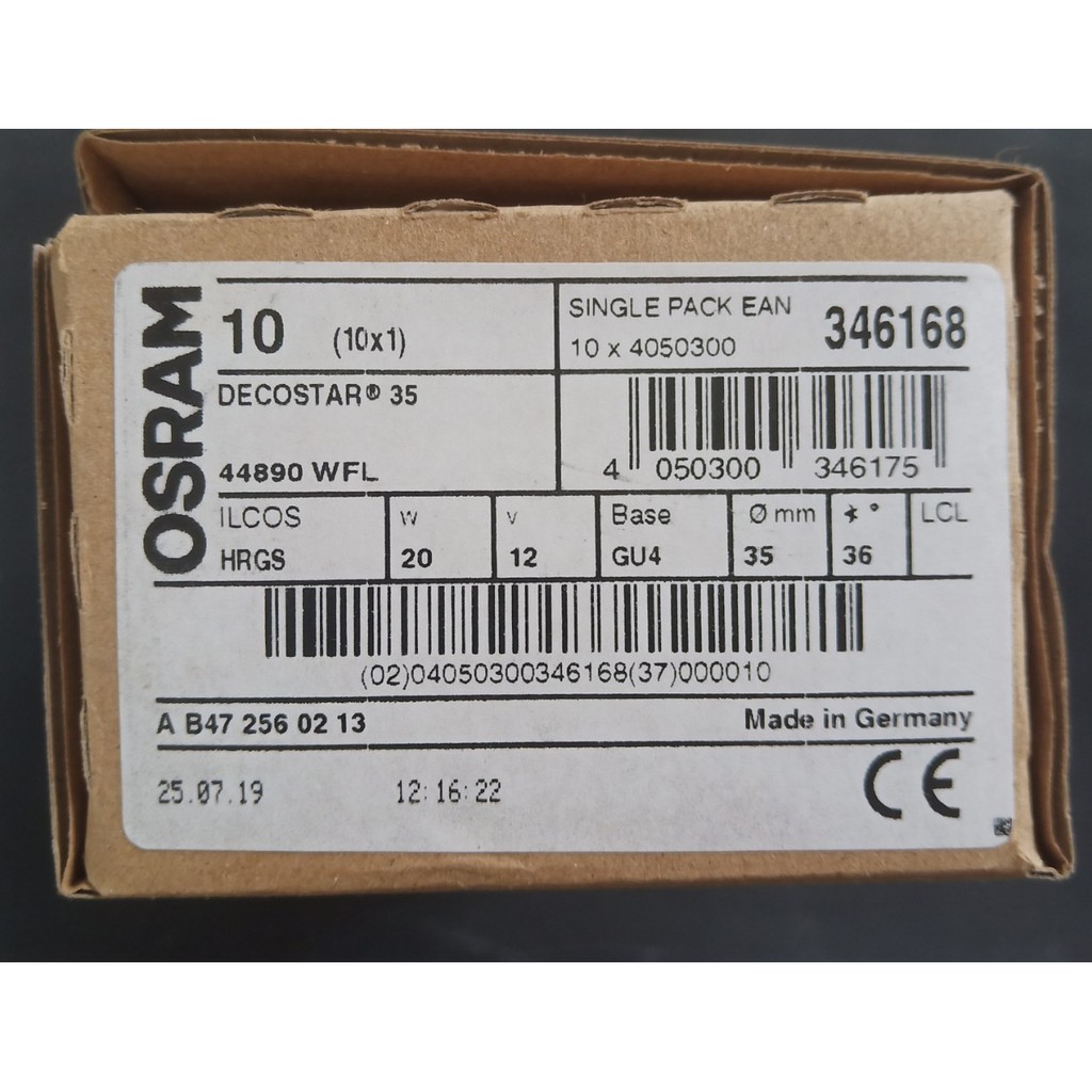 Bóng halogen chén Osram 44890 12V 20W đường kính 35mm