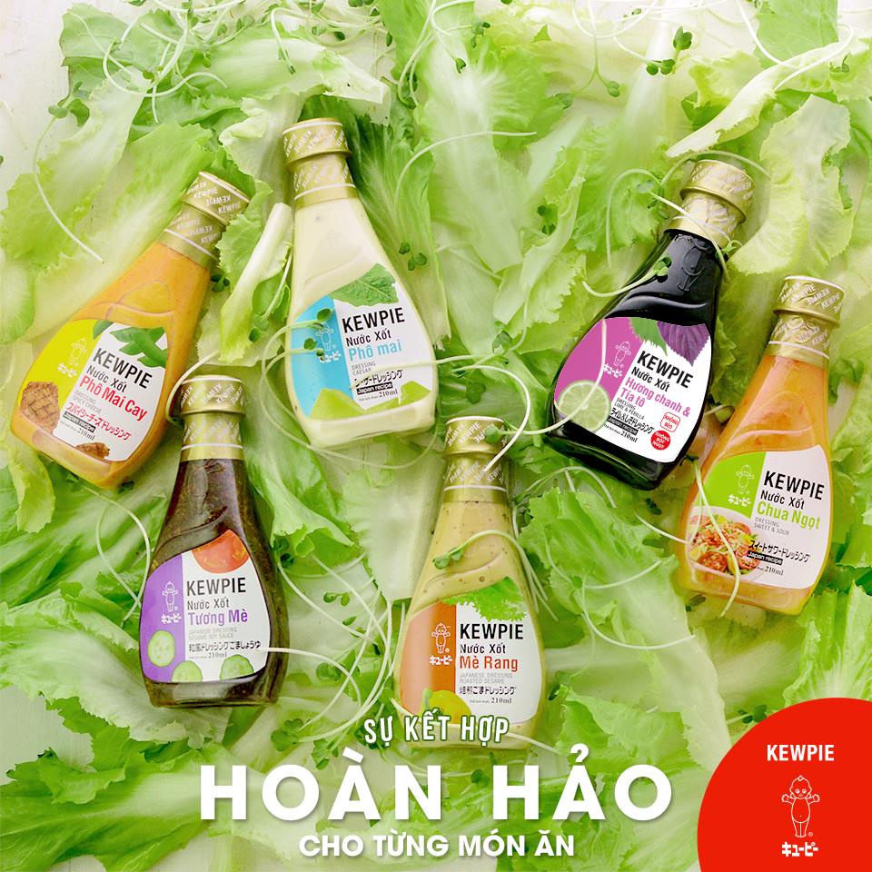 Nước Sốt KewPie Nhật Bản Đủ Vị Phô Mai/Mè Rang/Hành Tây/Tương Mè Chai 210ML