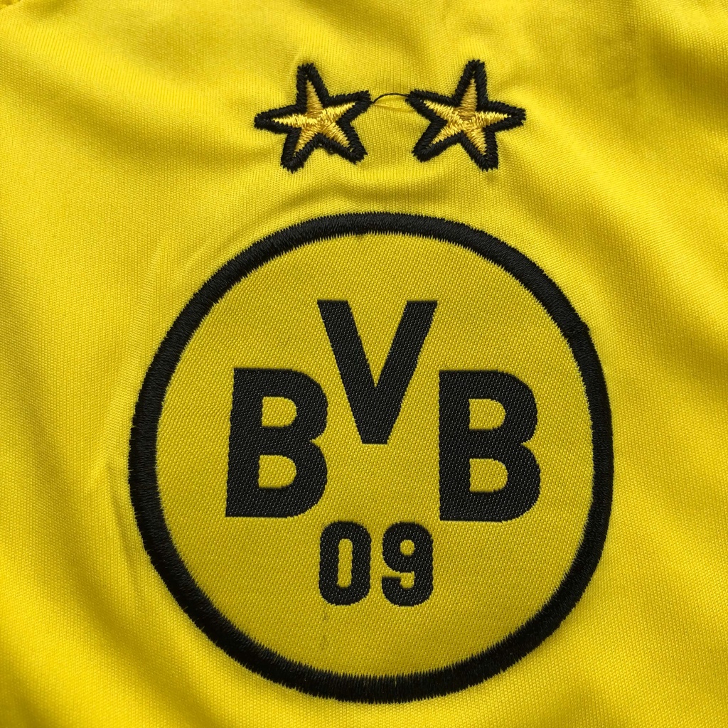 Quần Áo Bóng Đá Thun Lạnh Logo Thêu Nổi Cao Cấp CLB DORTMUND - Sân Nhà Màu Vàng &amp; Tím Mẫu Mới 22/23 BINGO SPORT