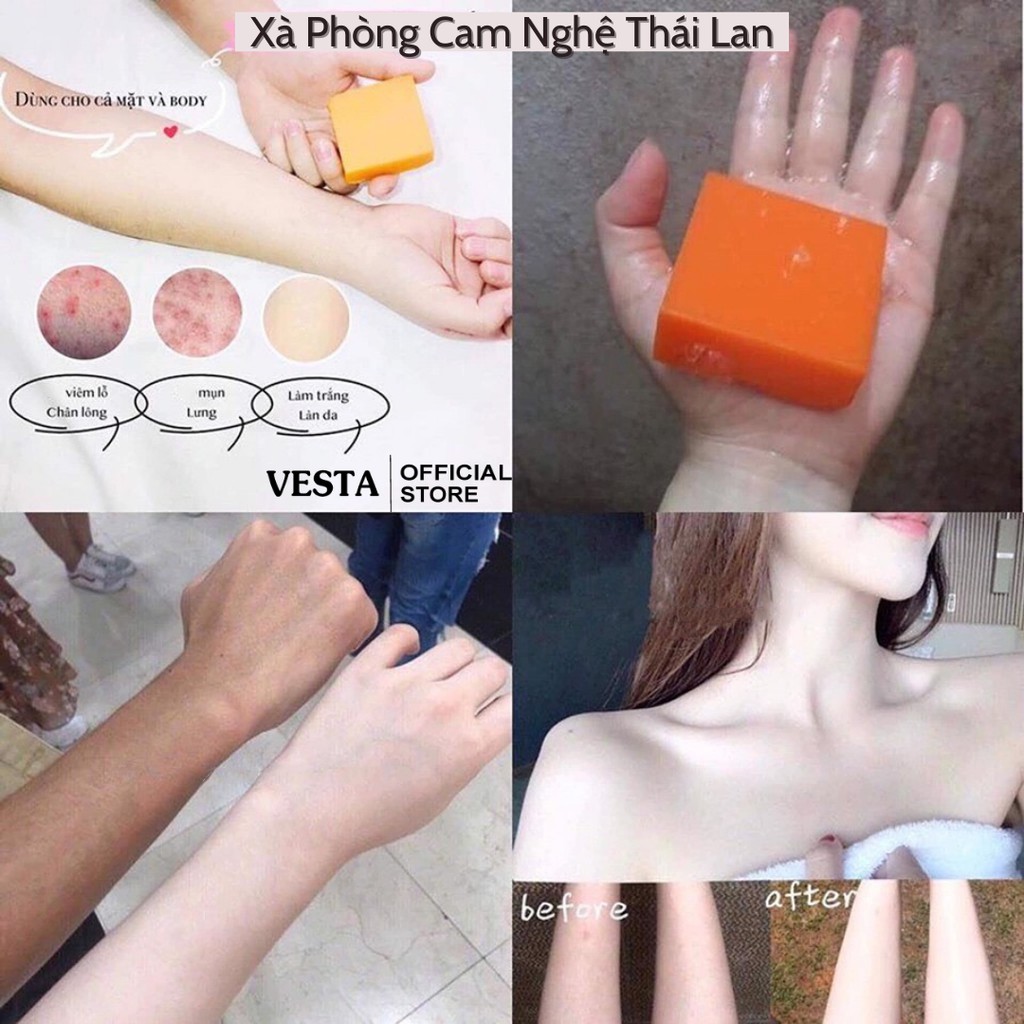Xà Phòng Cam Nghệ - Xà Bông Tẩy Tế Bào Da Chết - Soap Trắng Da | BigBuy360 - bigbuy360.vn