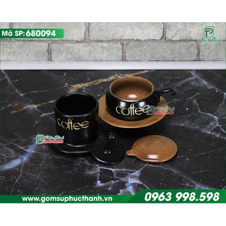 Phin pha cafe bằng sứ đẹp màu cà phê men Gốm