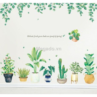 Decal chậu cây xanh A141