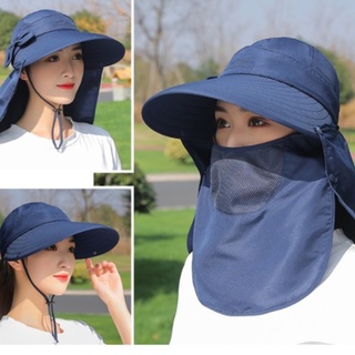 Nón chống nắng kèm khẩu trang 360 độ, mũ chống nắng chống tia cực tím cao cấp