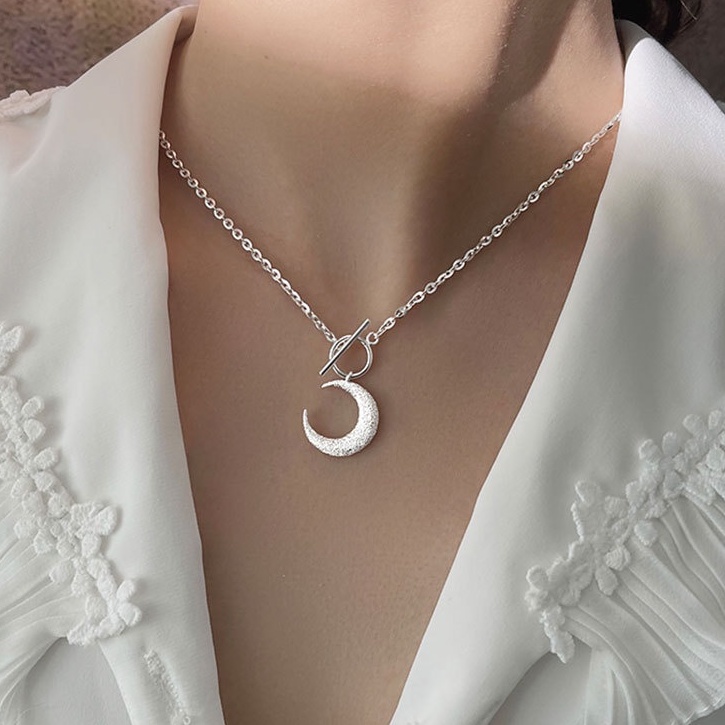 Dây chuyền bạc ý 925 mặt trăng vòng cổ nữ thời trang