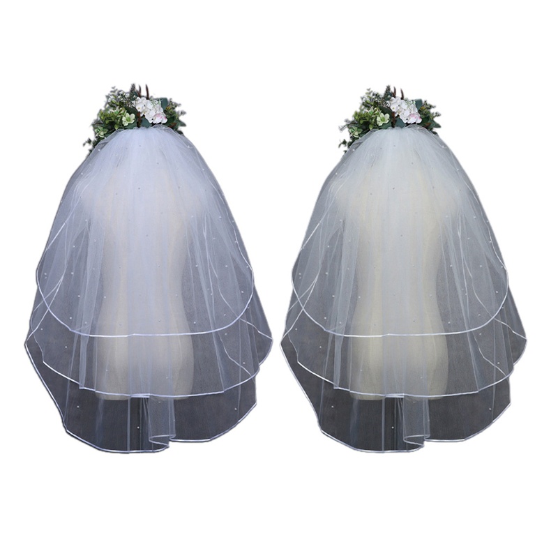 Mạng Che Mặt 3 Tầng Với Lược Kim Loại Và Ruy Băng Cho Cô Dâu / Phù Dâu